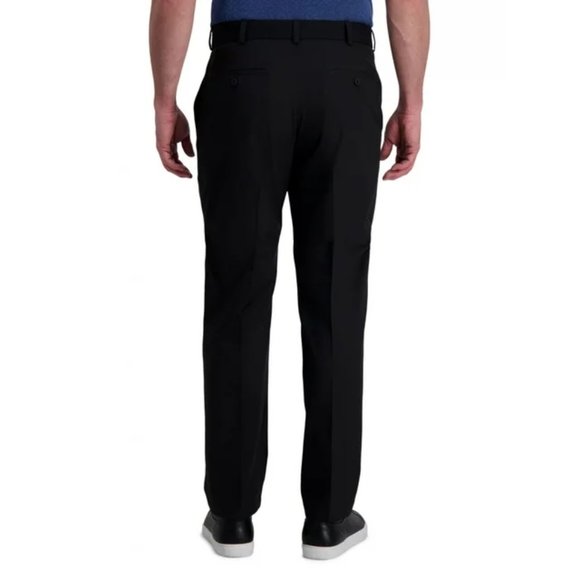 Haggar Men's Cool Right Classic Fit Flat Front Pants - 38 x 32 - Black - NWT - Picture 2 of 3